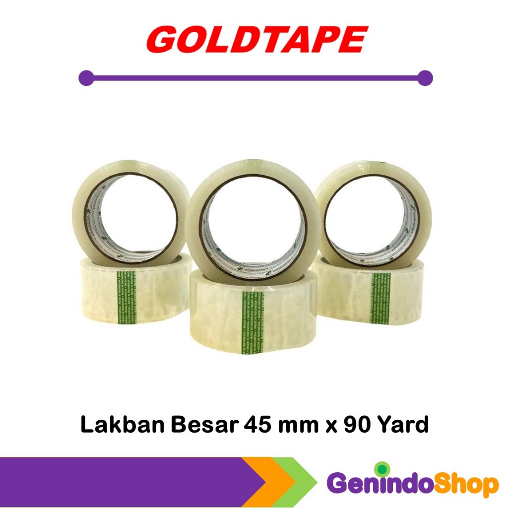 

Lakban Besar Goldtape 45 mm x 90 Yard Core Hijau