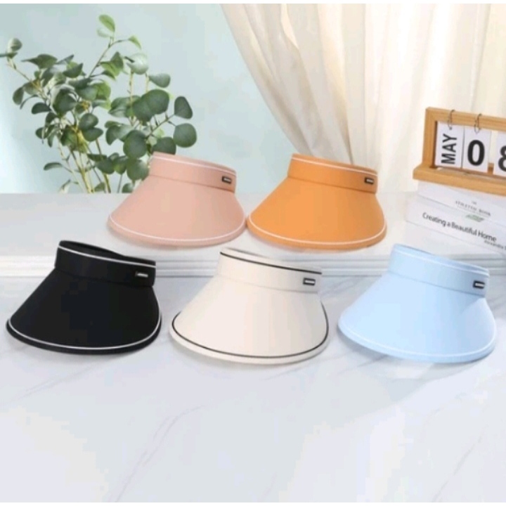 Topi visor topi outdoor topi anti panas topi besar wanita topi anti uv topi golf