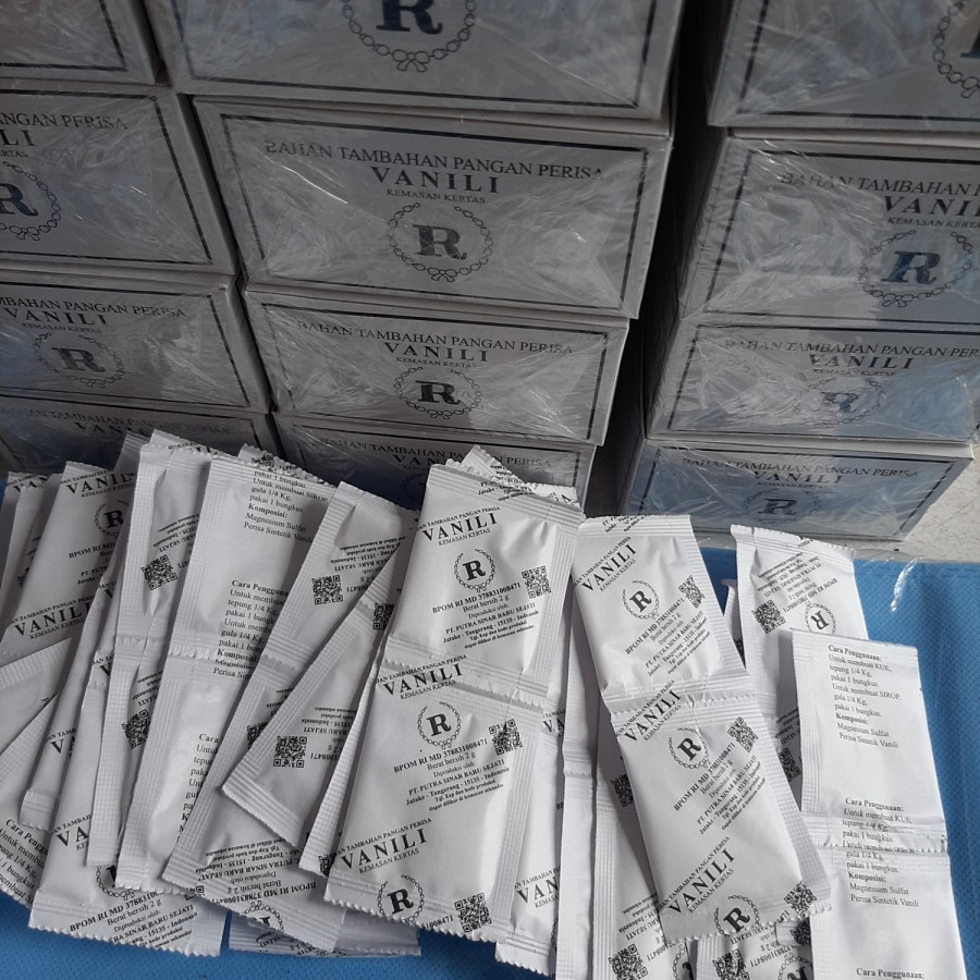 

VANILI R isi 100 sachet kertas 2gram berat bersih 200 gram