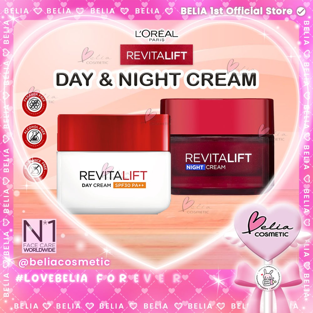 ❤ BELIA ❤ L'OREAL PARIS Revitalift Moisturizing Cream Day SPF35 PA++ | Cream Night | Anti-Wrinkles +