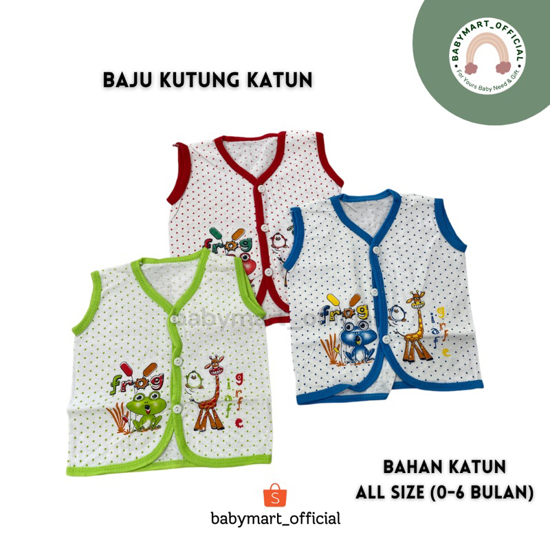 1 LUSIN Baju Bayi Kutung Katun 0-6 bulan