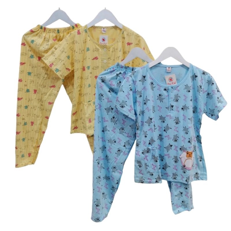 SIE LIE LD 106cm Ukuran Standar Baju Bahan Kaos Premium Tidur Wanita Dewasa Setelan Piyama Wanita De