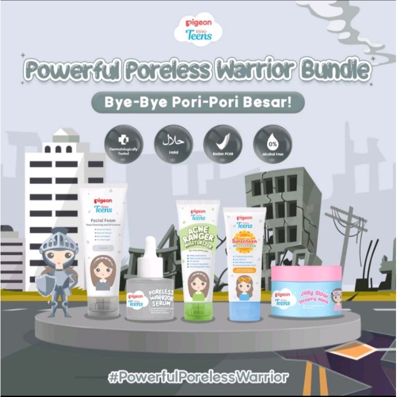 PIGEON TEENS PAKET SKINCARE REMAJA POWERFUL PORELESS WARRIOR