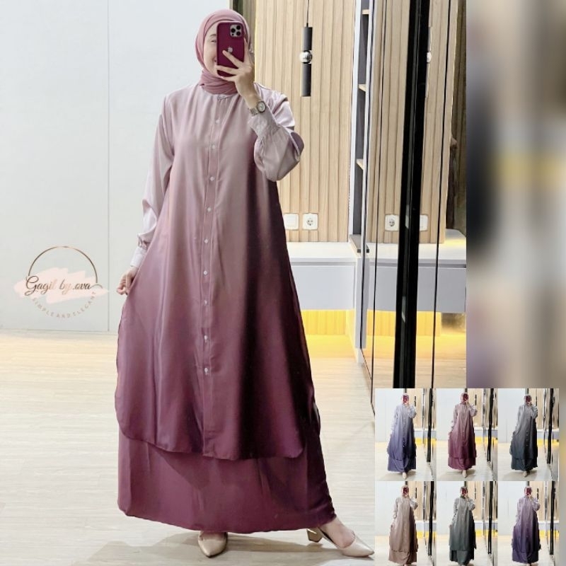 (x8) GAGIL MOZZA  Baju Setelan Rok Premium Mozza SetRok Premium Gagil by Ova. Nazra Sha