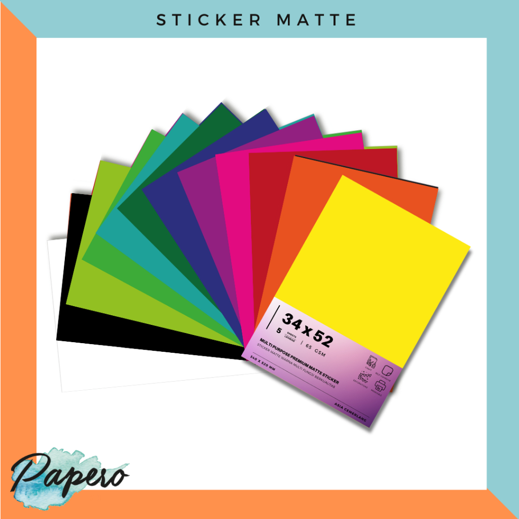 

Sticker Warna Matte Multifungsi 34 x 52 cm