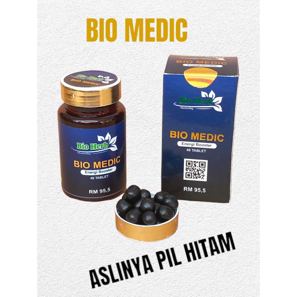 Bio Medic Pil Hitam untuk masalah sendi tulang urat saraf isi 40 pil