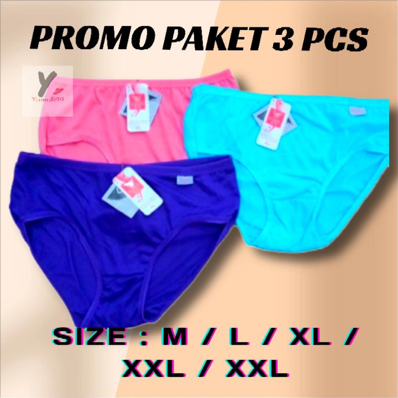 CD wanita murah dapat 3 pcs || CD wanita isi 3 pcs || celana dalam paketan || CD wanita sport polos 