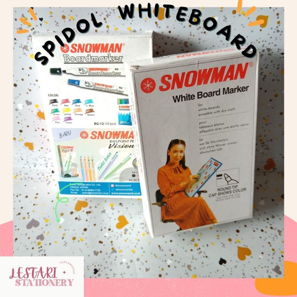 

Spidol WhiteBoard Snowman | Spidol Papan Tulis | Spidol Bisa Dihapus | Lestari Stationery
