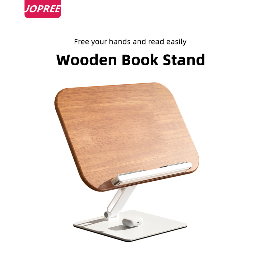 

JOPREE YD7 Book Stand Book Holder Height and angle can be adjust Made of white oak and aluminum alloy Book Stand
