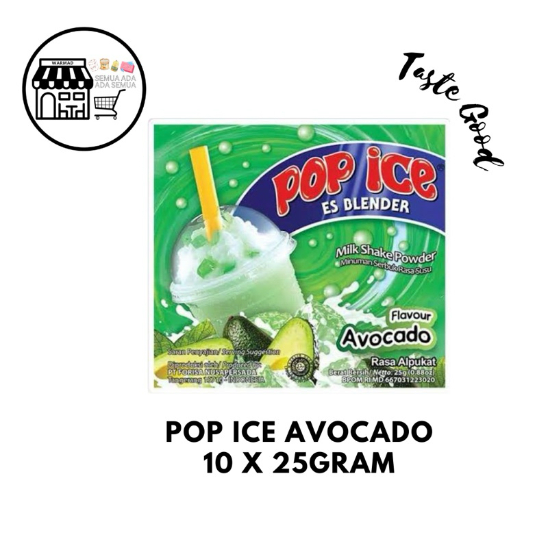 

Pop Ice Avocado Atau Alpukat 1 Renceng Isi 10 Sachets x 25Gram