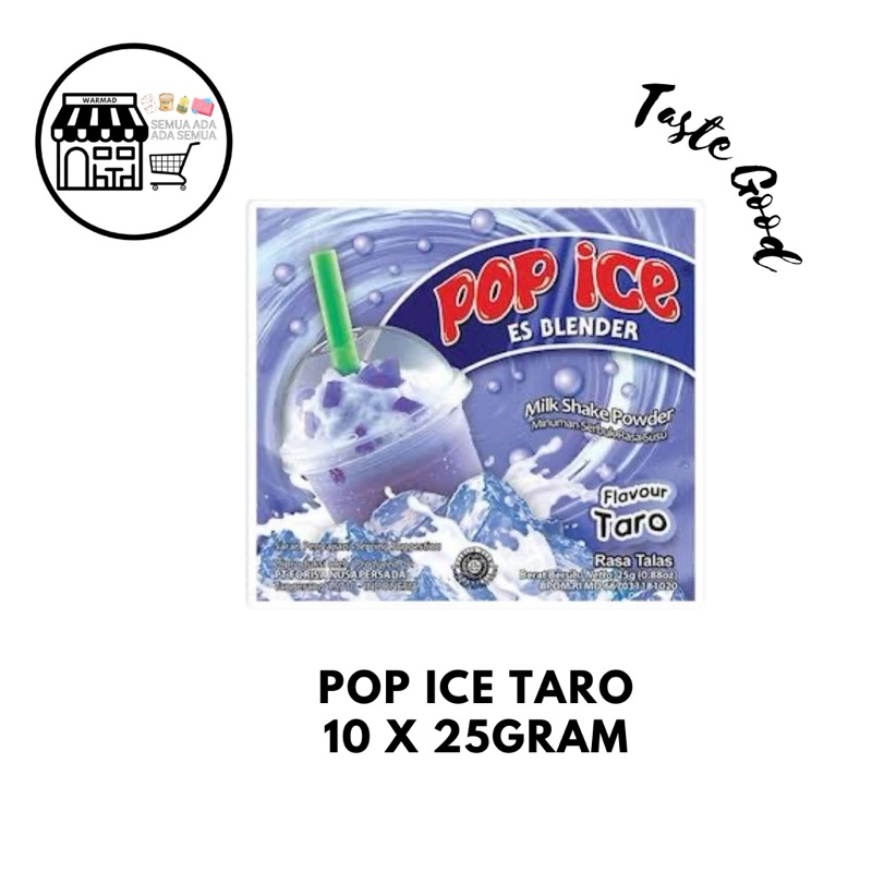 

Pop Ice Taro 1 Renceng Isi 10 Sachets x 25Gram