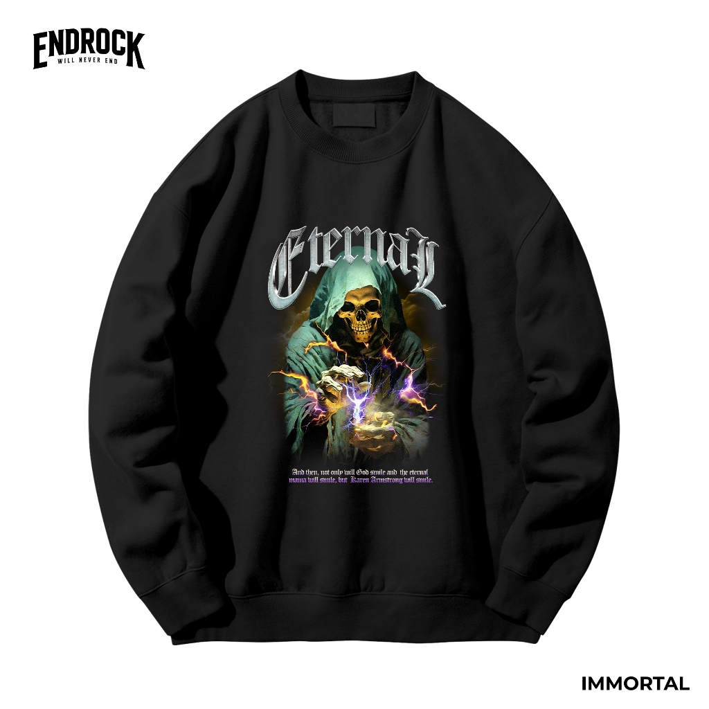 Sweater Crewneck Endrock "IMMORTAL" | Original Sweater Crewneck Warna Unisex Endrock