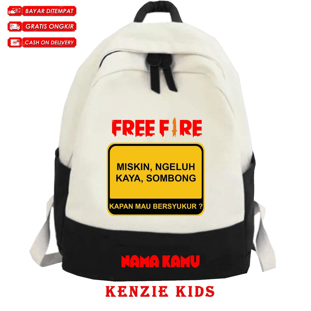 TAS ANAK SEKOLAH SD/TK KARAKTER KATA MUTIARA FREE FIRE