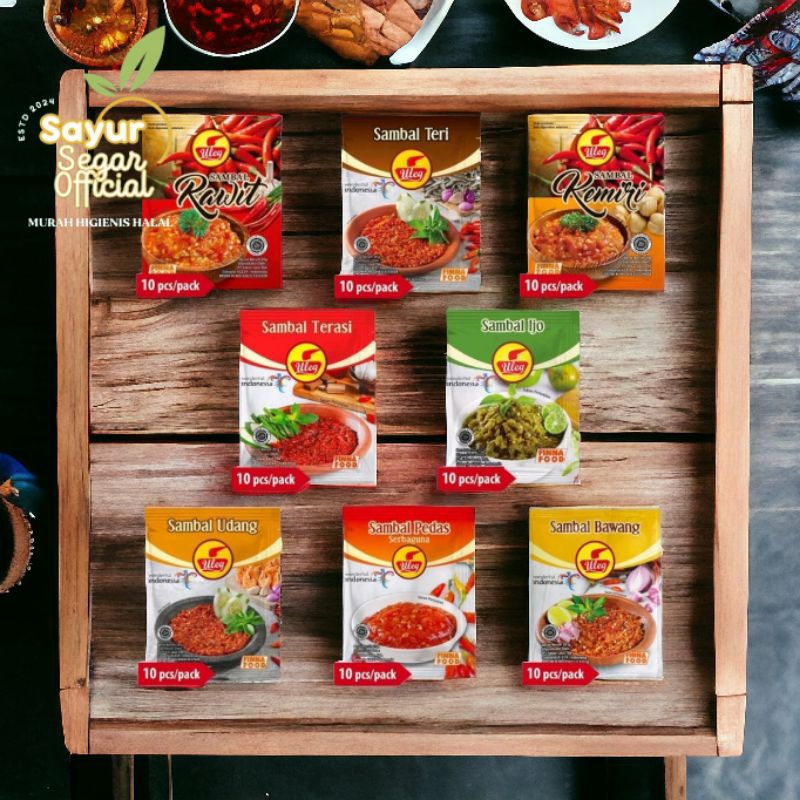 

FINNA SAMBAL/SAMBEL ULEG Terasi, Rawit, Rendang, Ijo, Pedas, Udang, Kemiri, Bawang, Geprek