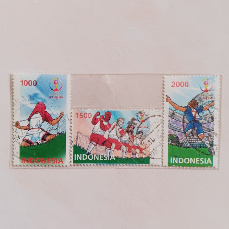 

(AC) Perangko Indonesia 2002 Piala Dunia Korea-Jepang Set Lengkap 3pcs Used