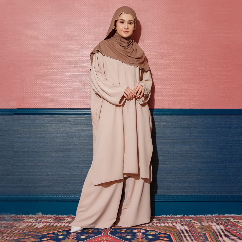 Lozy Hijab - Hanifa Tunik Set (One Set Tunic Pants Celana Melayu Bahan Cooltech Anti UV)