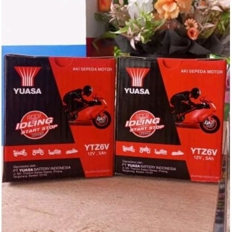 AKI SEPEDA MOTOR YUASA YTZ6V / AKI YUASA YTZ6V 12V, 5AH