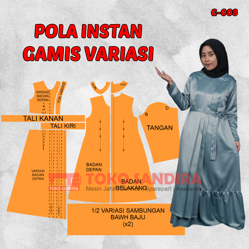 pola gamis/pola instan gamis/pola gamis kekinian/pola instan murah/pola jiplak murah/pola jahit komp