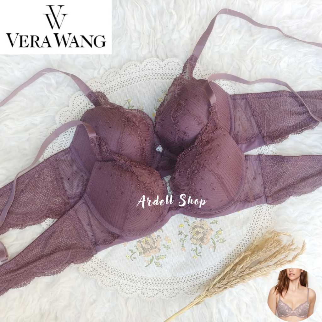 VERA WANG Original Bra Wanita Kawat Renda Lace Sexy Cup 34B Dark Brown Premium - FRM