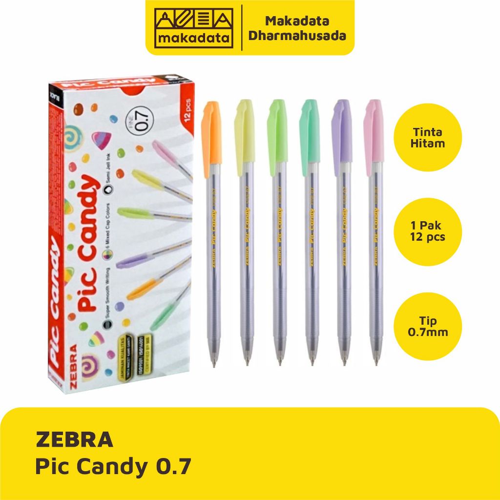 

BALLPOINT | BOLPEN | PULPEN ZEBRA PIC CANDY 0.7MM (1PAK)