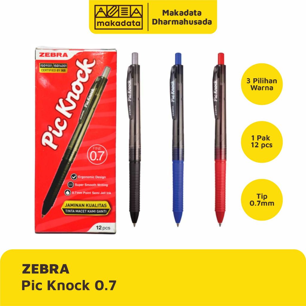 

BALLPOINT | BOLPEN | PULPEN ZEBRA PIC KNOCK 0.7MM (1PAK)