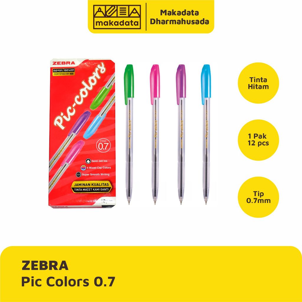 

BALLPOINT | BOLPEN | PULPEN ZEBRA PIC COLORS 0.7MM (1PAK)