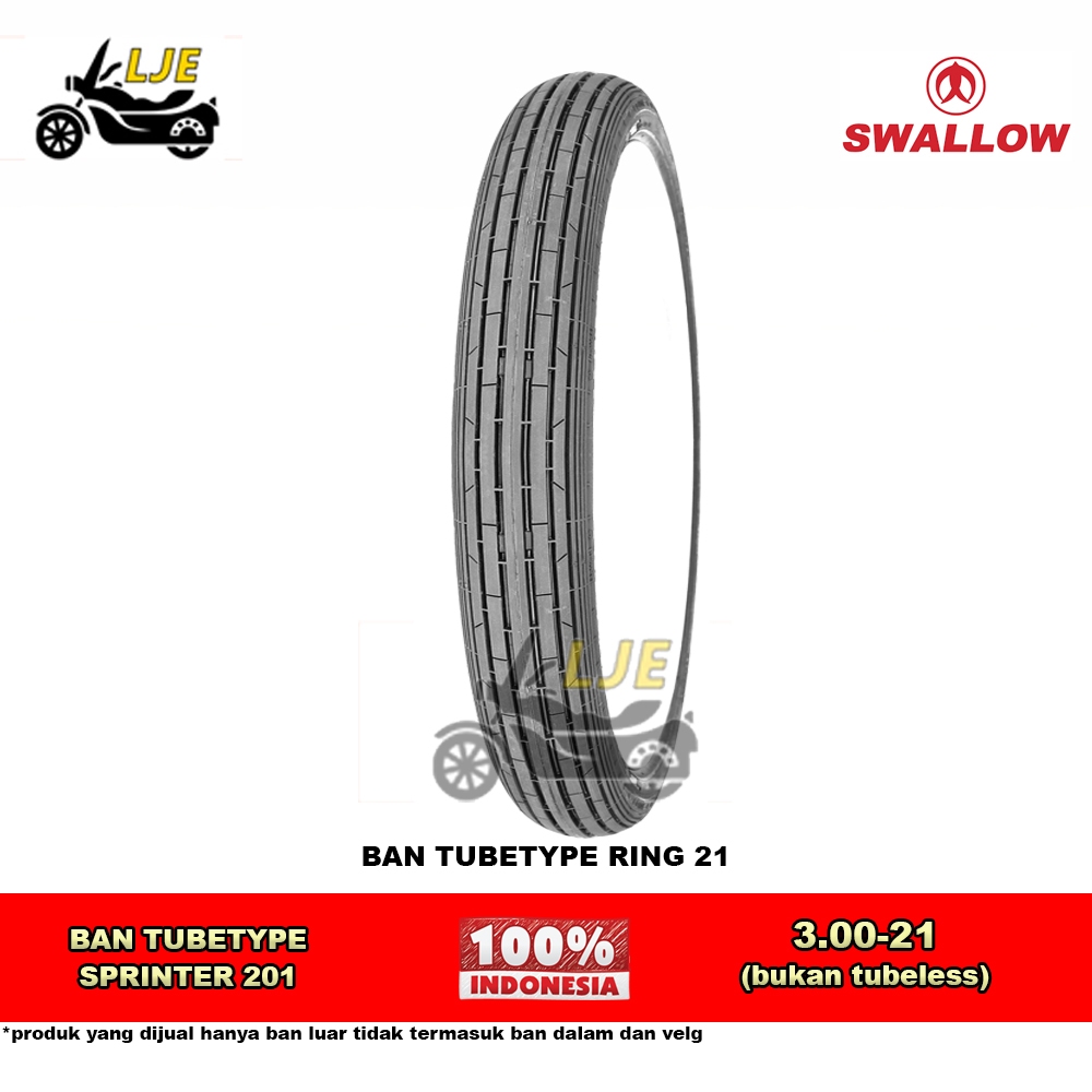 Swallow Sprinter Ban Motor 3.00-21 Tubetype (bukan tubeless) - Ban Baru Ring 21