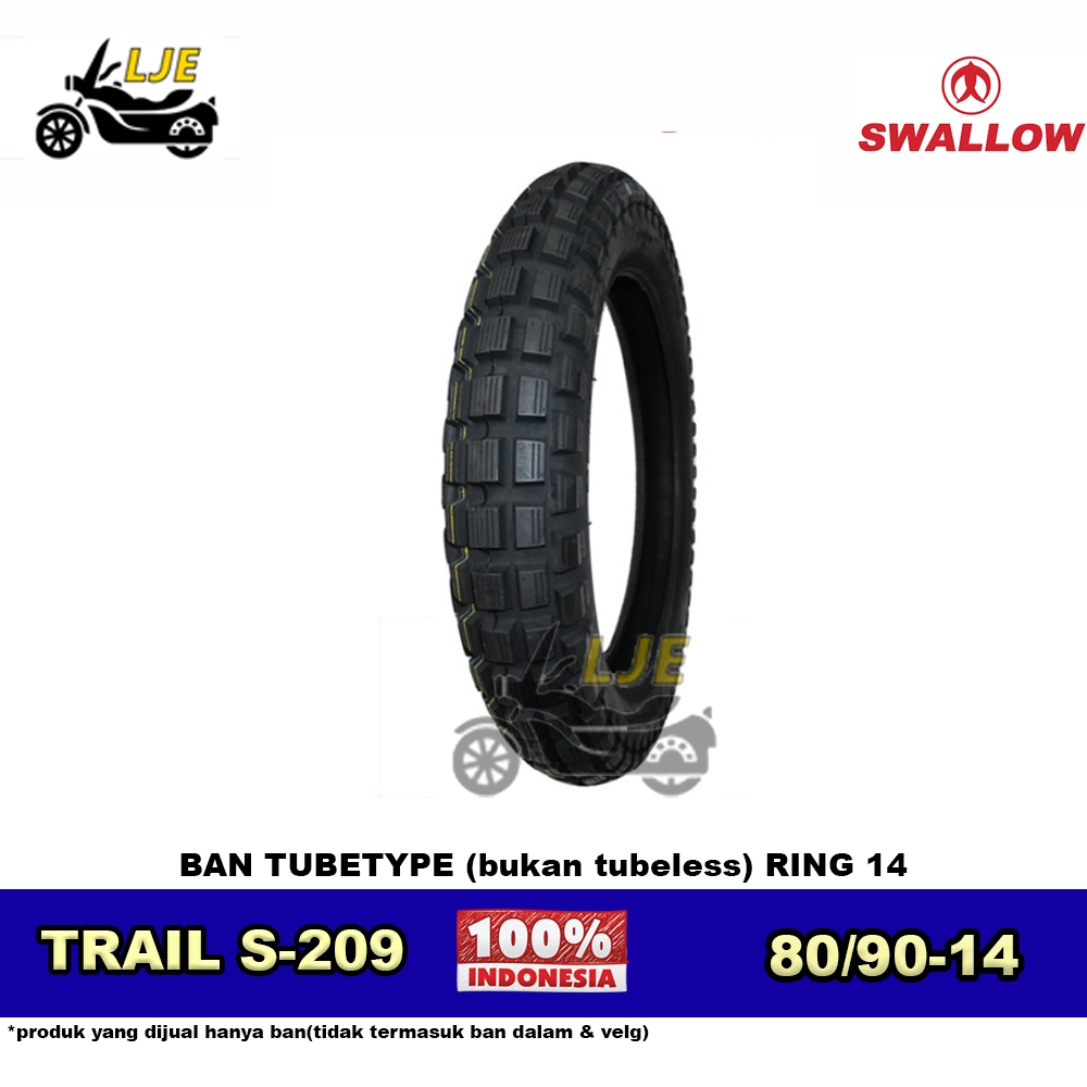 Swallow Ban Motor Trail 80/90-14 Tubetype (bukan tubeless) ring 14 - Ban Baru Swallow