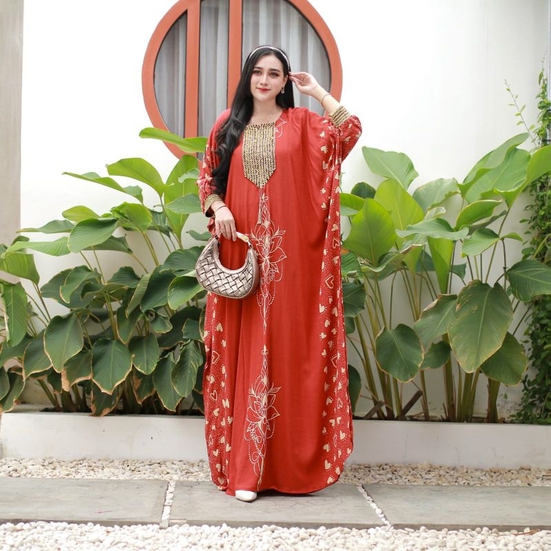 Gamis Kaftan Renda Love Love Jumbo Gamis Cewek