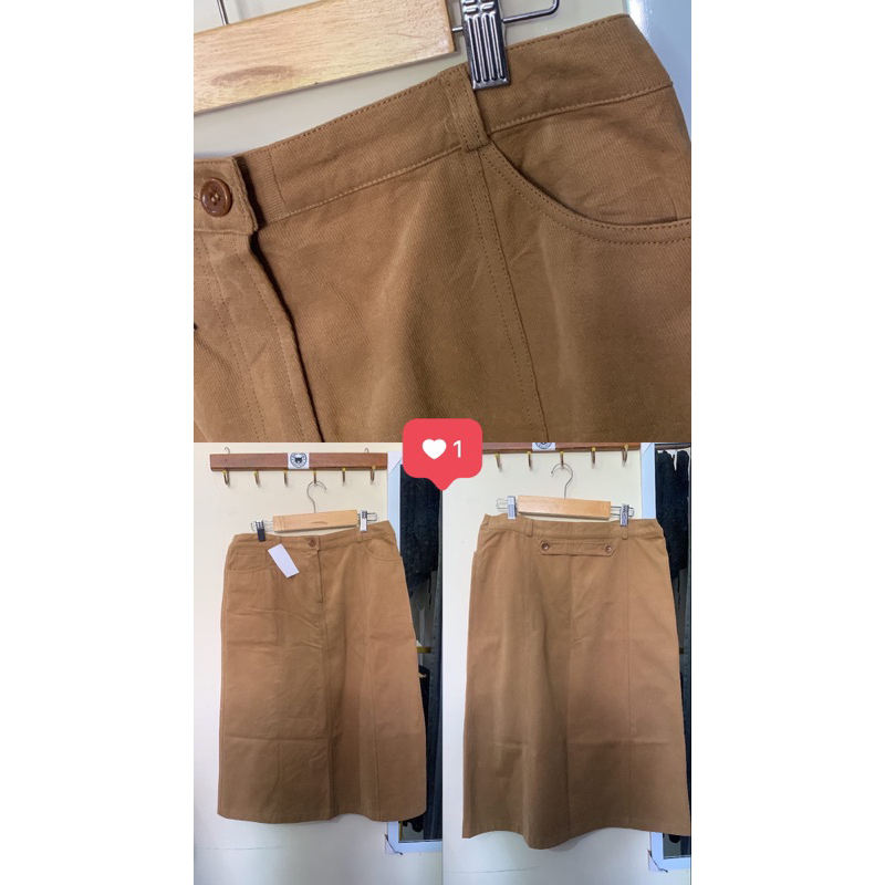 rok jeans warna coklat