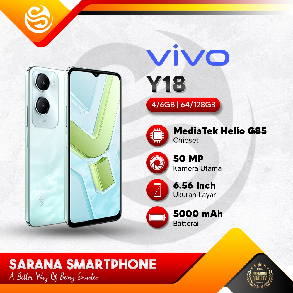 Vivo Y18 RAM 4/64 4/128 6/128 NFC Multifunctions 50MP AI Camera 5000 mAH 15W Flashcharge