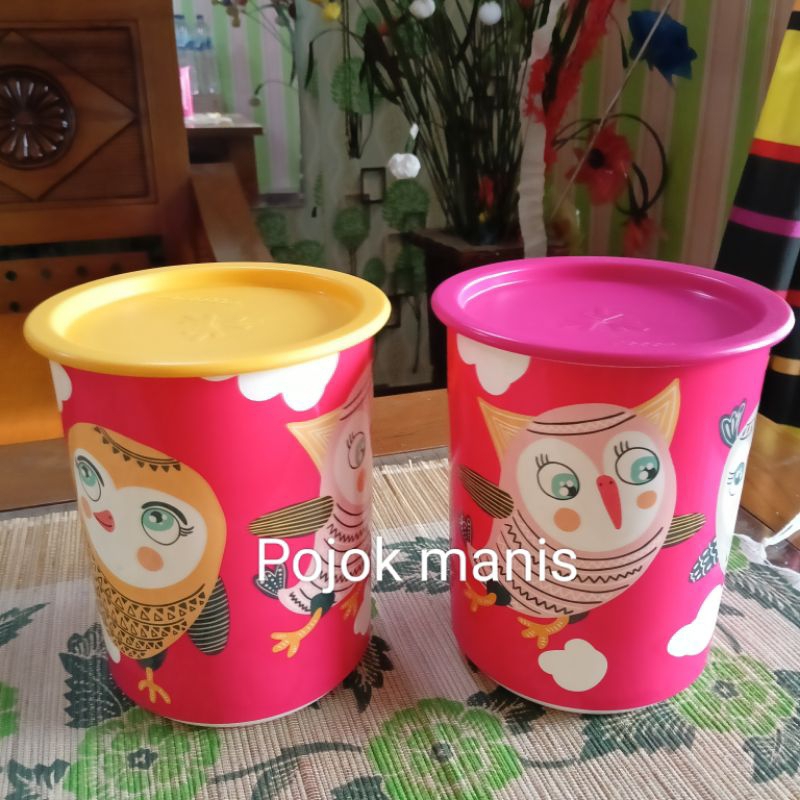 Promo Toples susu bubuk birdie owl, wild flower, bestie, dug dug canister , Sparkle canister tuperwa