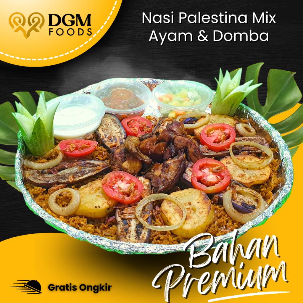 

Tampah Special Nasi Palestina/ Nasi Palestina Beras Basmati Ayam Bakar MIX Domba Goreng by DGM Foods