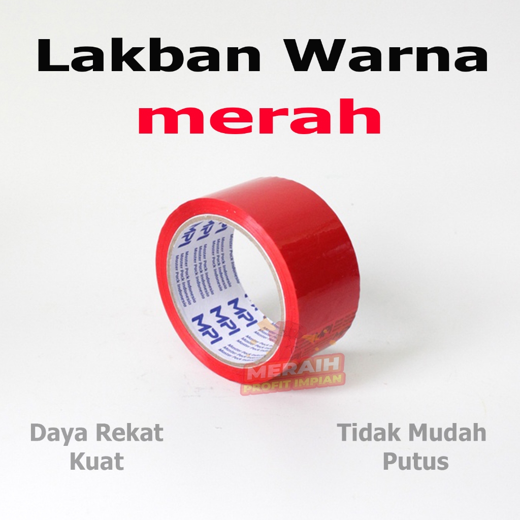 

1 Pcs - Lakban Warna Merah - Lakban Warna 48 x 50 yard