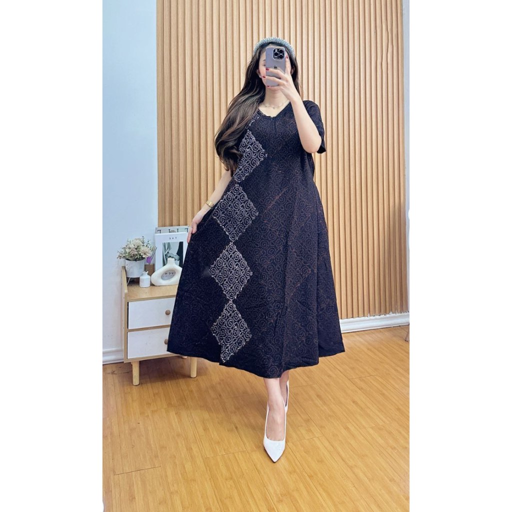 PN daster batik pekalongan daster adem busui resleting depan daster rayon jumbo daster malaman