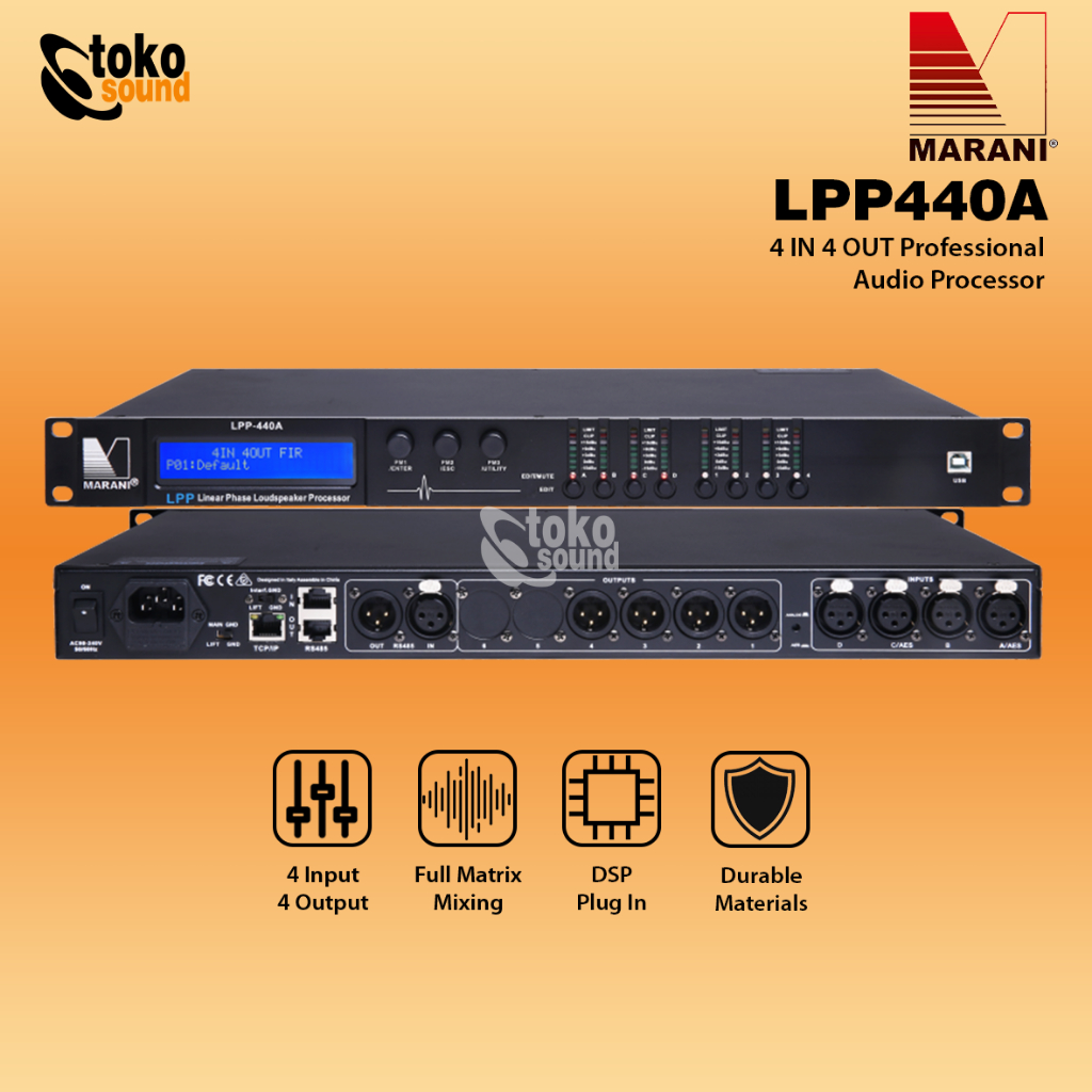 Marani LPP440A LPP 440A - 4 Input 4 Out Speaker Management System