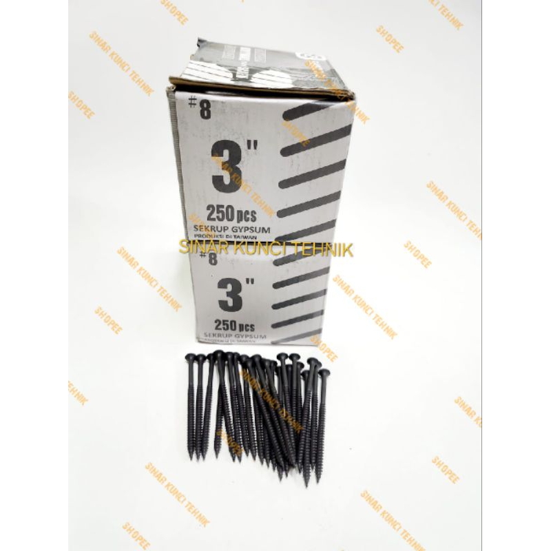 Sekrup Gypsum ZOLO 8x3" inch / Skrup Gipsum 8x3" / Skrup Gipsum 7,5cm