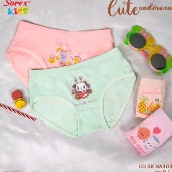 sorex kids 3pcs celana dalam anak perempuan bahan katun sorex