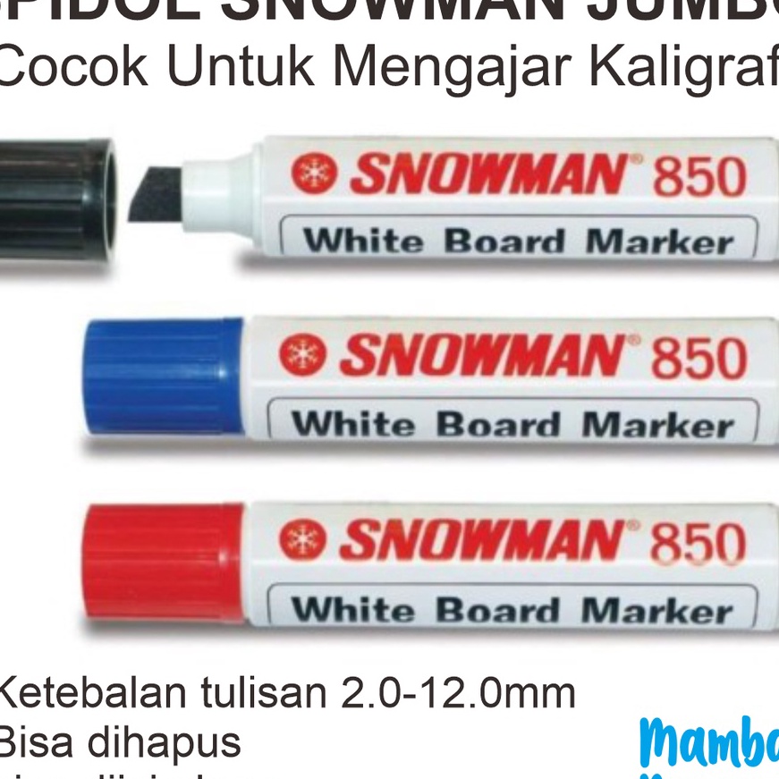

FG2 WHITE BOARD SPIDOL SNOWMAN JUMBO UNTUK MENGAJAR KALIGRAFI BISA DIHAPUS DAN BISA ISI ULANG