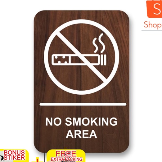 

HJ6 papan tanda no smoking area sign Elegan