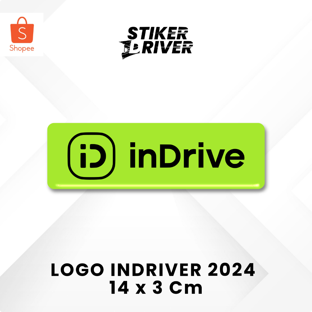 STICKER STIKER INDRIVER LOGO TEKS 13 x 4 CM BARU 2024 | MOTOR MOBIL HELM BODY