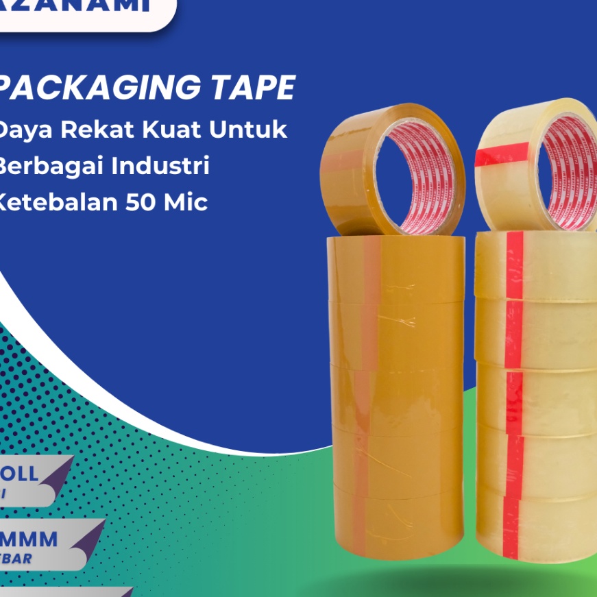 

Terkini Lakban Bening 2 Inch 8Y Yard Sazanami Opp Tape Isolasi Selotip