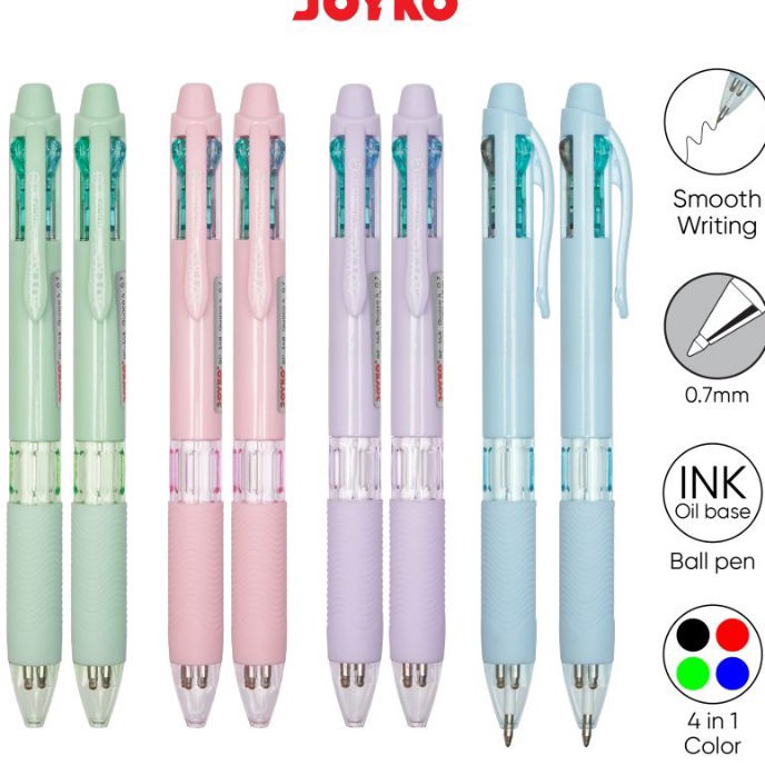 

KP8 Pulpen 4 warna Joyko Bp348 Quaco 47mm 1pak12pcs