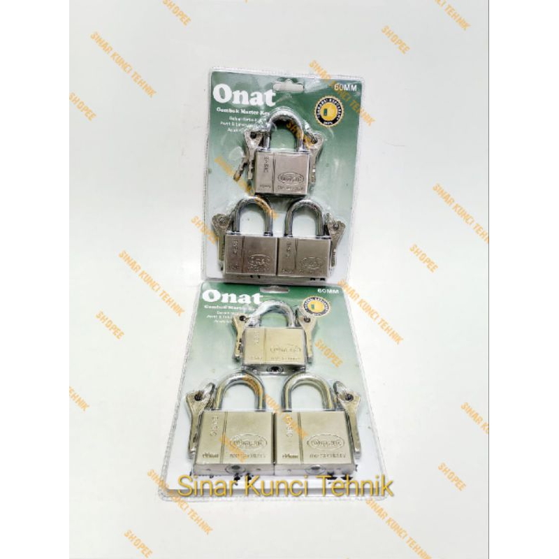 Gembok Master Key ONAT 40 50 60MM - Gembok Stainless ONAT Pendek 60mm