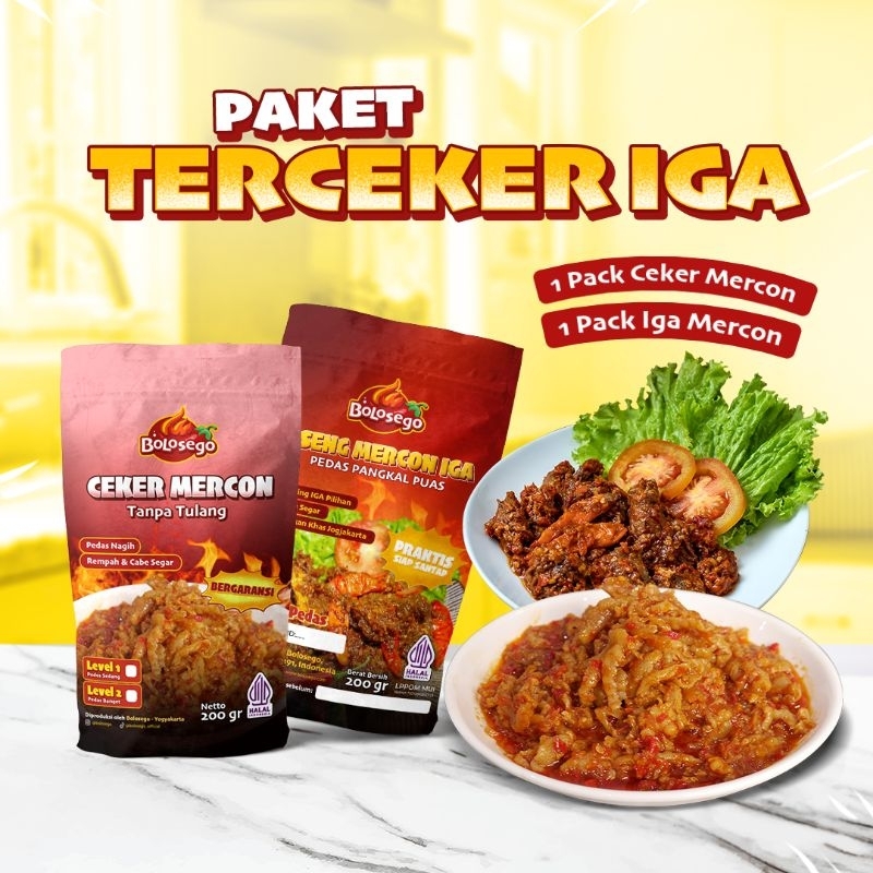 

Paket Terceker Iga (1 iga mercon + 1 ceker mercon) Tanpa Tulang Bolosego