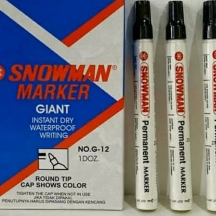 

Boom Spidol Snowman hitam isi 12 pcs