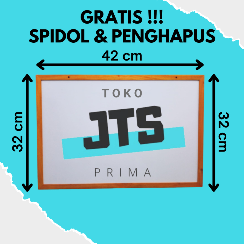 

Papan Tulis Saja / White Board Ukuran 32X42 (GRATIS SPIDOL & PENGHAPUS)