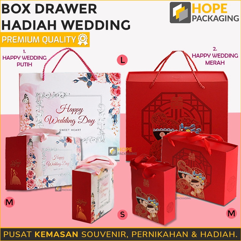 

TERMURAH Gift Box Happy Wedding Pita Tali Kotak Gift Souvenir Wedding Kotak Kado Hampers