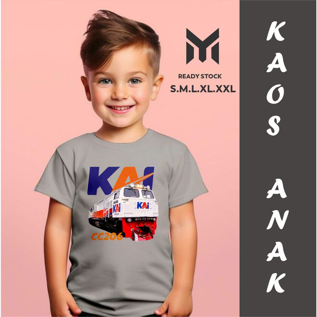 Kaos Anak Laki Laki Kereta Api CC 206 LOKOMOTIF