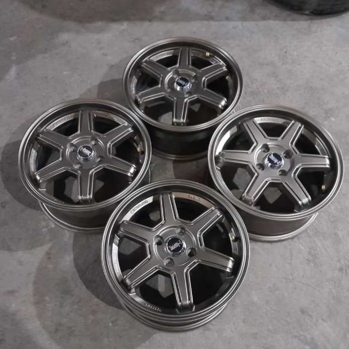 VELG MOBIL BEKAS HSR MINAS RING 15 LEBAR 6,5 PCD 4X100 ET42 VELG UNTUK MOBIL AGYA AYLA SIGRA BRIO CA